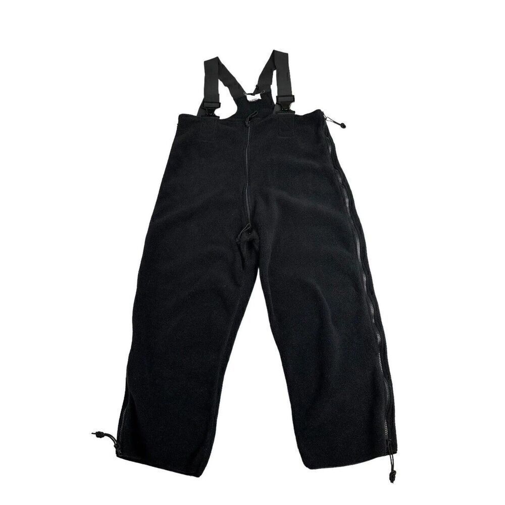 Cold Weather Black Fleece Zippered Adjustable Overalls Men’s Size Medium